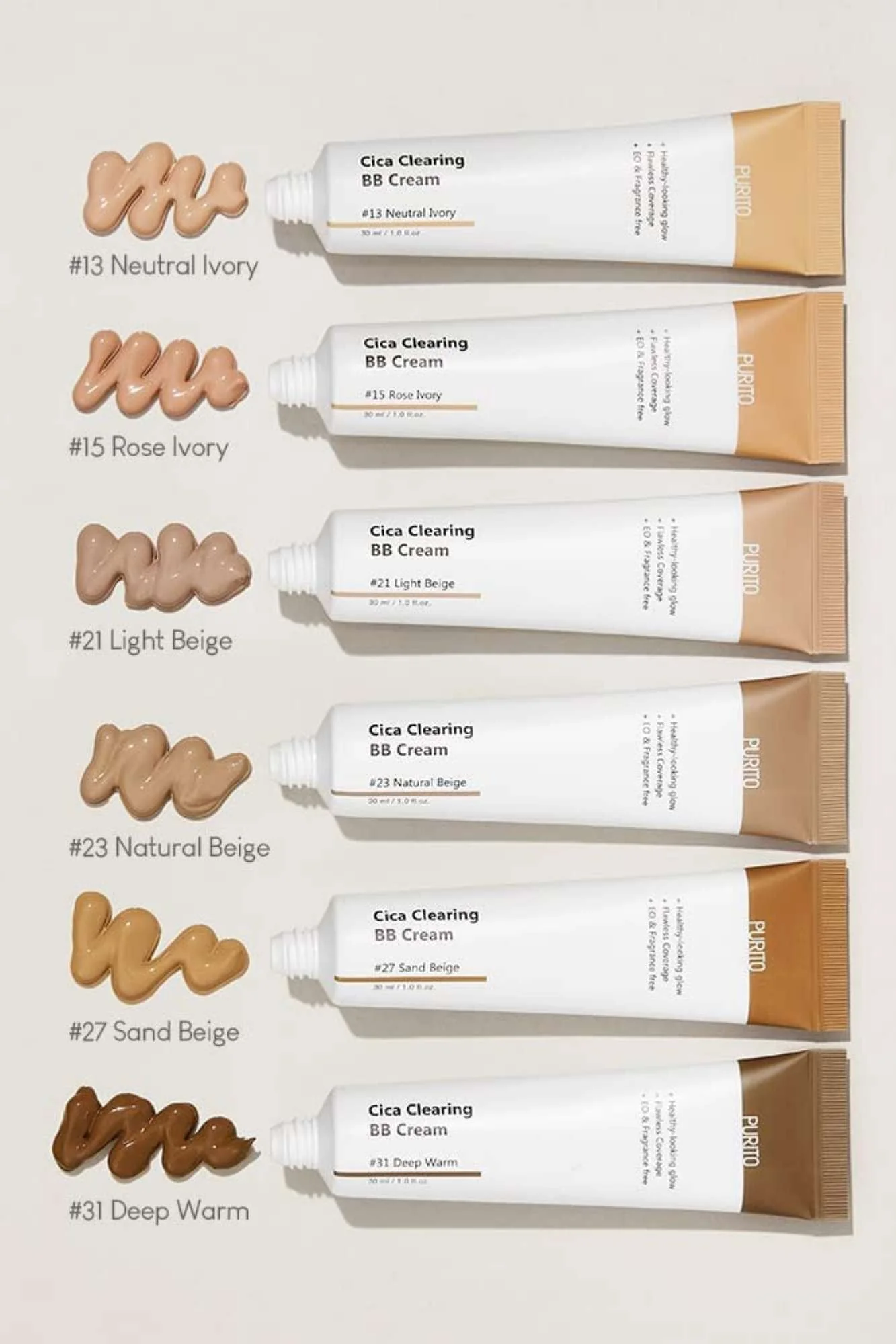 Purito - Cica Clearing BB Cream SPF 38 PA+++ - 30ml (7 Colors) - Image 17