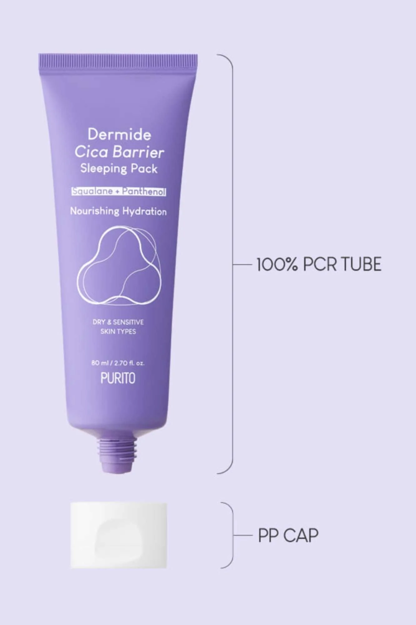 Purito - Dermide Cica Barrier Sleeping Pack - 80ml - Image 5